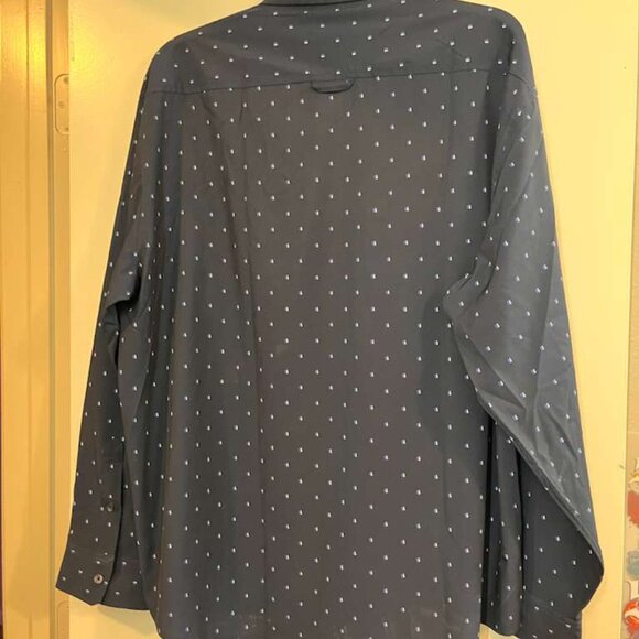 REACTION Kenneth Cole Men's Navy Blue Long Sleeve Button Down Shirt Size 3X - Picture 4 of 5